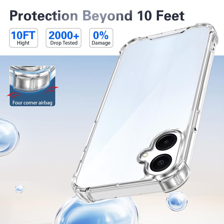 For Samsung Galaxy A06 4G / 5G Four-corner Shockproof Acrylic +TPU Phone Case - Transparent