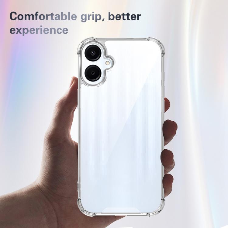 For Samsung Galaxy A06 4G / 5G Four-corner Shockproof Acrylic +TPU Phone Case - Transparent