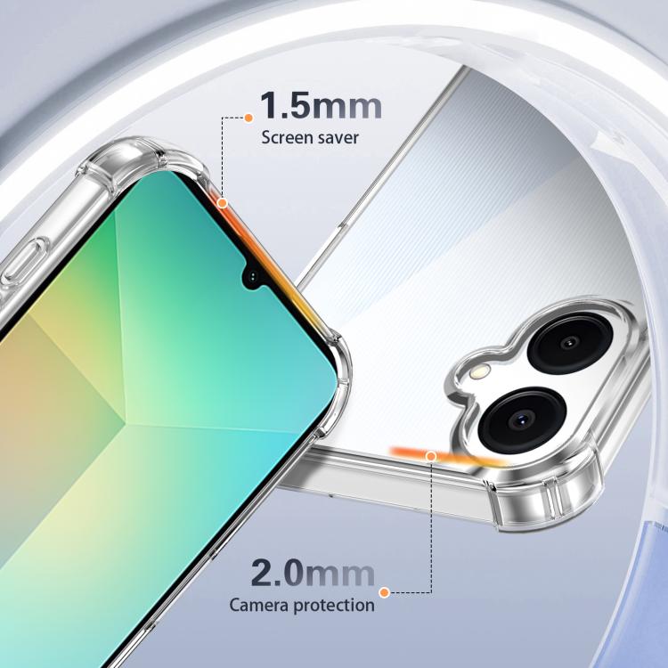 For Samsung Galaxy A06 4G / 5G Four-corner Shockproof Acrylic +TPU Phone Case - Transparent