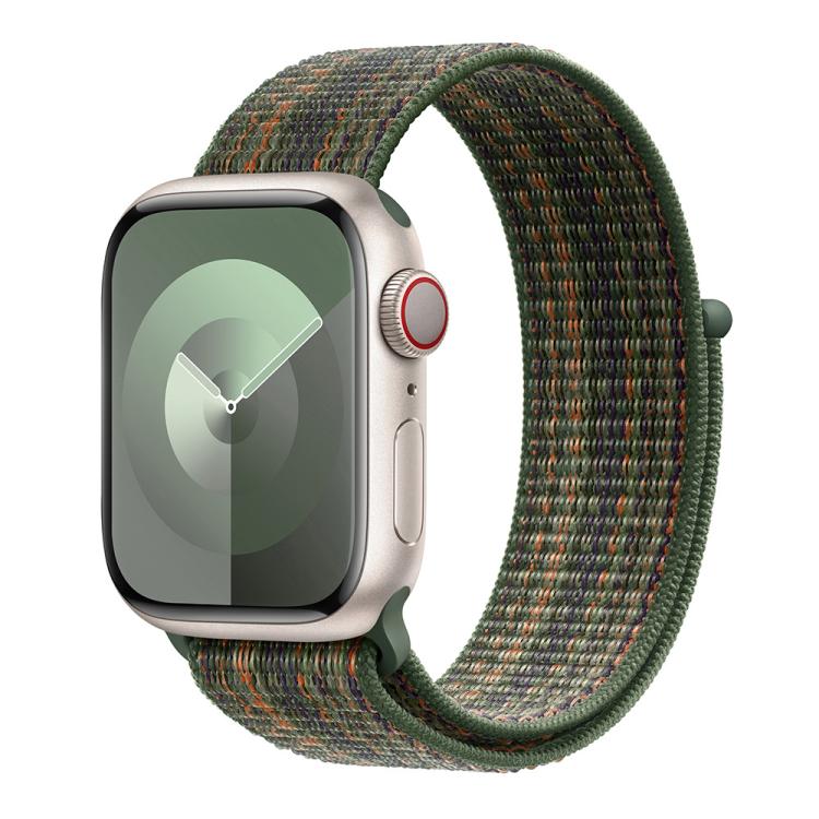For Apple Watch Series 44mm Basic Nylon Loop Watch Band with 3D Curved Film