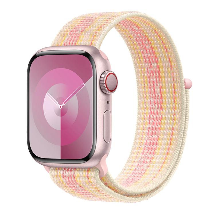 For Apple Watch Series 45mm Basic Nylon Loop Watch Band with 3D Curved Film