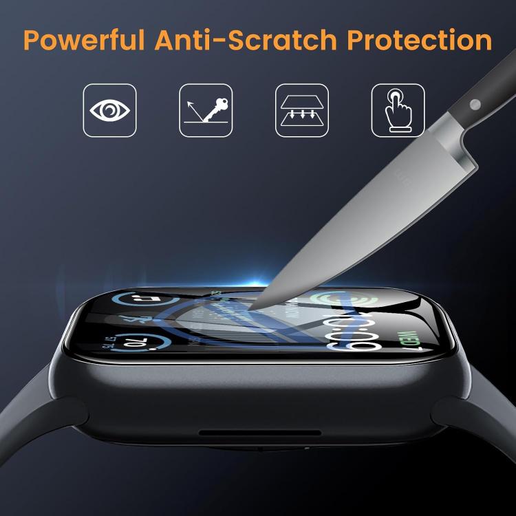 For Apple Watch Series 10 46mm Basic Nylon Loop Watch Band with 3D Curved Film