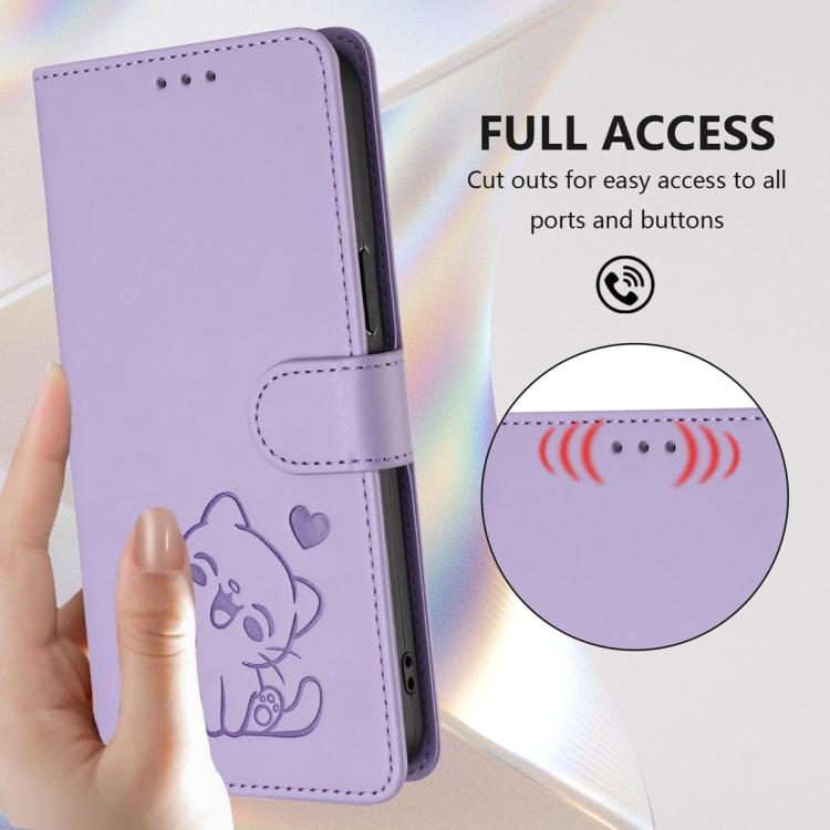 For vivo S20 Pro Embossed Heart Cat Leather Phone Case with Hand Strap