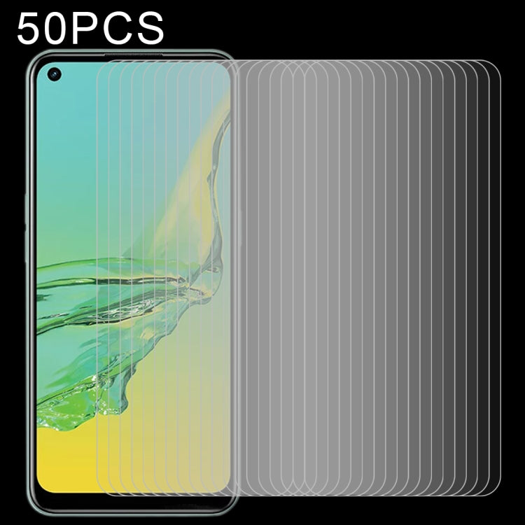 For OPPO A32 50 PCS 0.26mm 9H 2.5D Tempered Glass Film