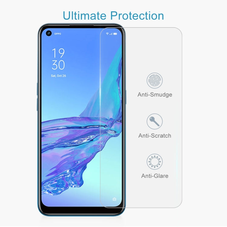 For OPPO A53 50 PCS 0.26mm 9H 2.5D Tempered Glass Film
