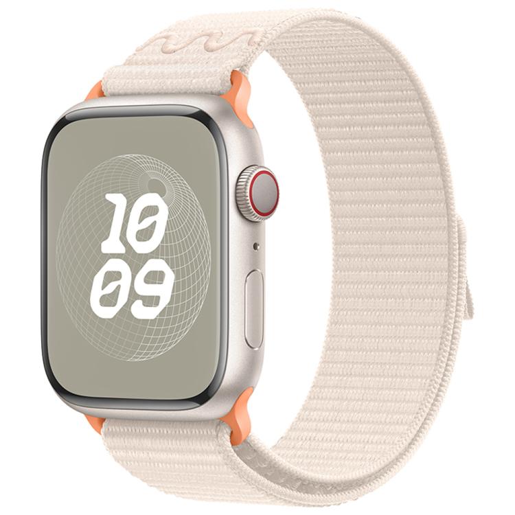 For Apple Watch Series 10 42mm Nylon Loop Watch Band with 3D Curved Film