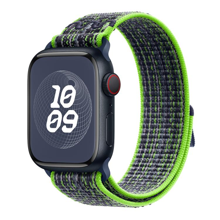 For Apple Watch Series 44mm Nylon Loop Watch Band with 3D Curved Film