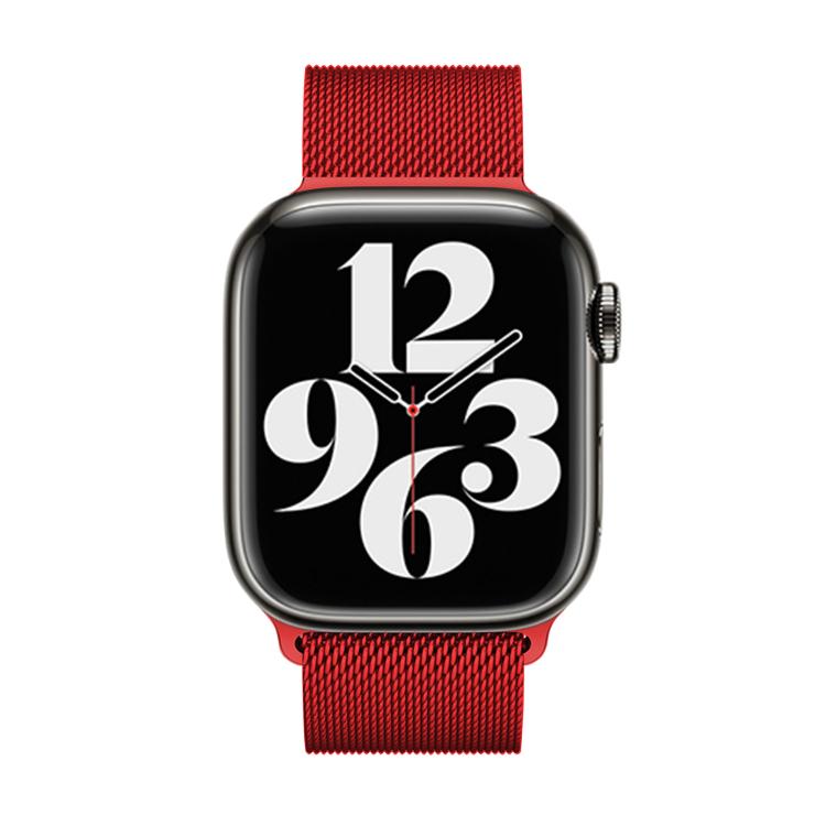 For Apple Watch Series 10 46mm Milanese Stainless Steel Watch Band with 3D Curved Film