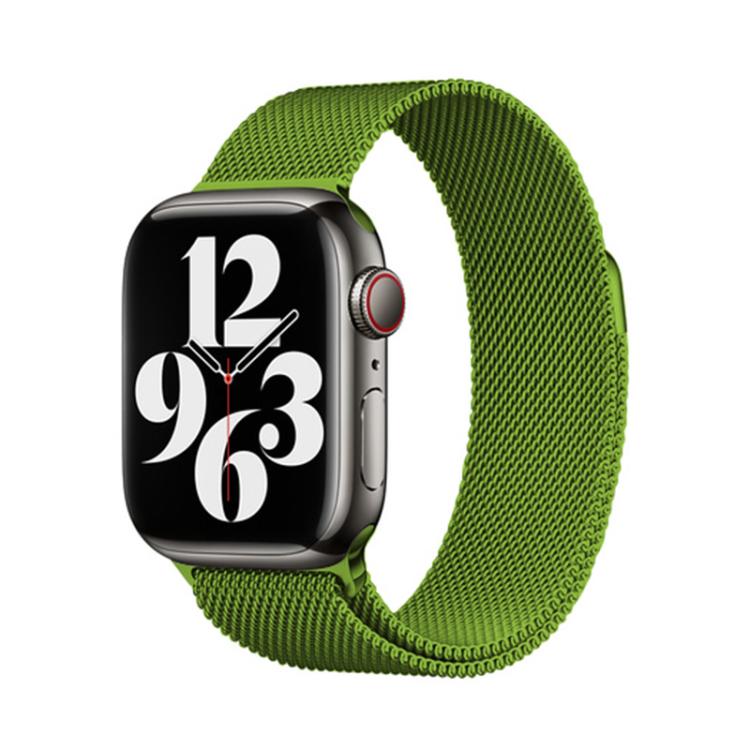 For Apple Watch Series 10 46mm Milanese Stainless Steel Watch Band with 3D Curved Film
