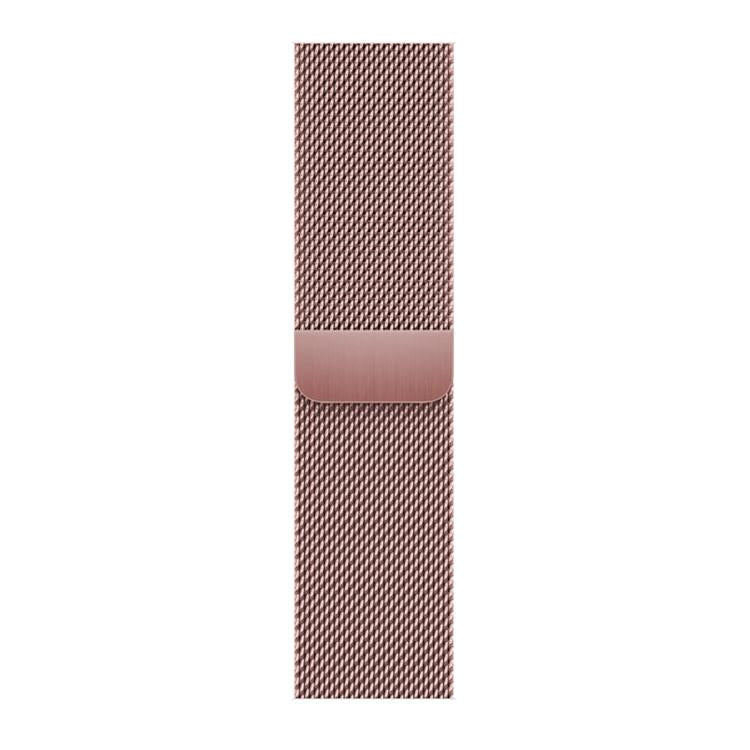 For Apple Watch Series 10 46mm Milanese Stainless Steel Watch Band with 3D Curved Film