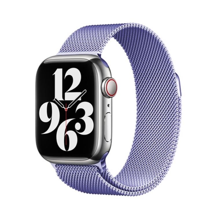 For Apple Watch Series 10 46mm Milanese Stainless Steel Watch Band with 3D Curved Film