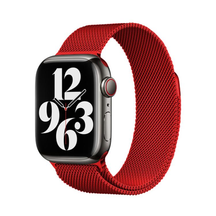For Apple Watch Series 10 42mm Milanese Stainless Steel Watch Band with 3D Curved Film