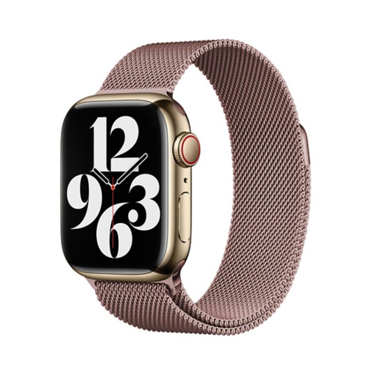 For Apple Watch Series 10 42mm Milanese Stainless Steel Watch Band with 3D Curved Film
