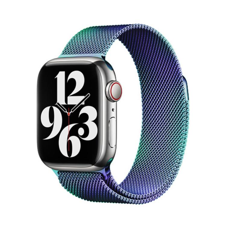 For Apple Watch Series 10 42mm Milanese Stainless Steel Watch Band with 3D Curved Film