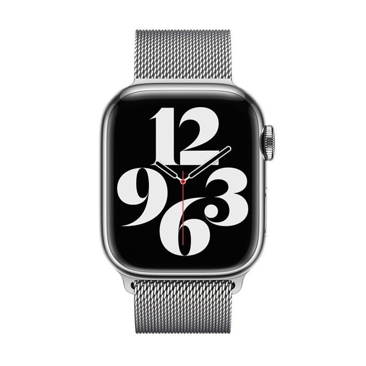 For Apple Watch Series 10 42mm Milanese Stainless Steel Watch Band with 3D Curved Film