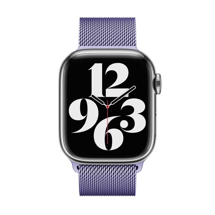 For Apple Watch Series 44mm Milanese Stainless Steel Watch Band with 3D Curved Film