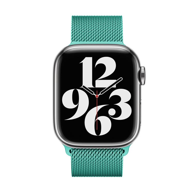 For Apple Watch Series 44mm Milanese Stainless Steel Watch Band with 3D Curved Film