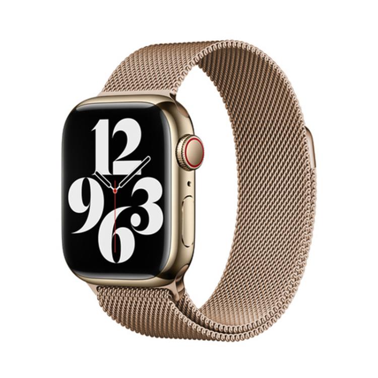 For Apple Watch Series 41mm Milanese Stainless Steel Watch Band with 3D Curved Film