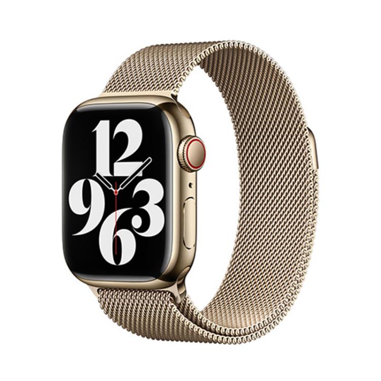 For Apple Watch Series 41mm Milanese Stainless Steel Watch Band with 3D Curved Film