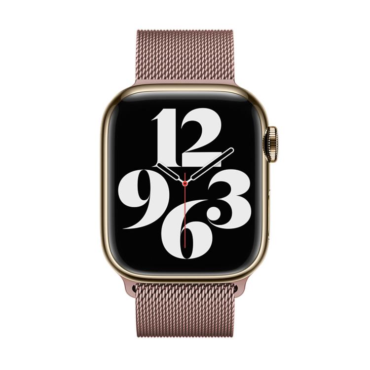For Apple Watch Series 41mm Milanese Stainless Steel Watch Band with 3D Curved Film