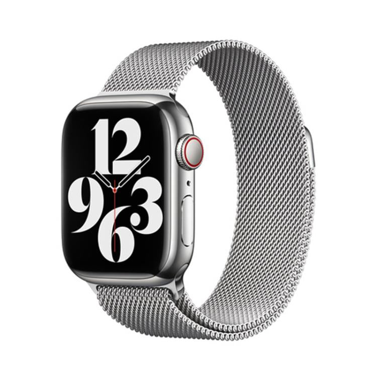 For Apple Watch Series 41mm Milanese Stainless Steel Watch Band with 3D Curved Film