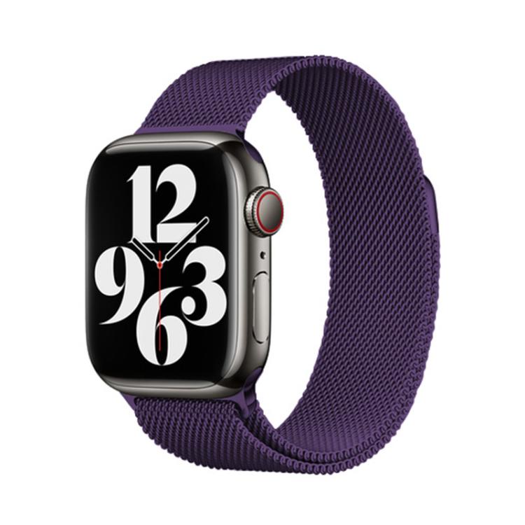 For Apple Watch Series 41mm Milanese Stainless Steel Watch Band with 3D Curved Film
