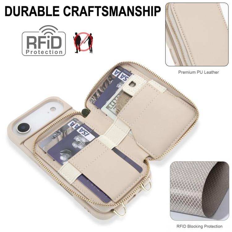 For iPhone Air Crossbody Zipper RFID Card Bag Phone Case