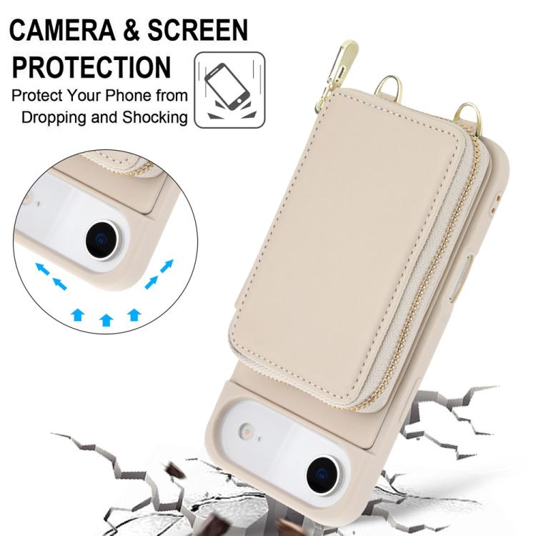 For iPhone Air Crossbody Zipper RFID Card Bag Phone Case