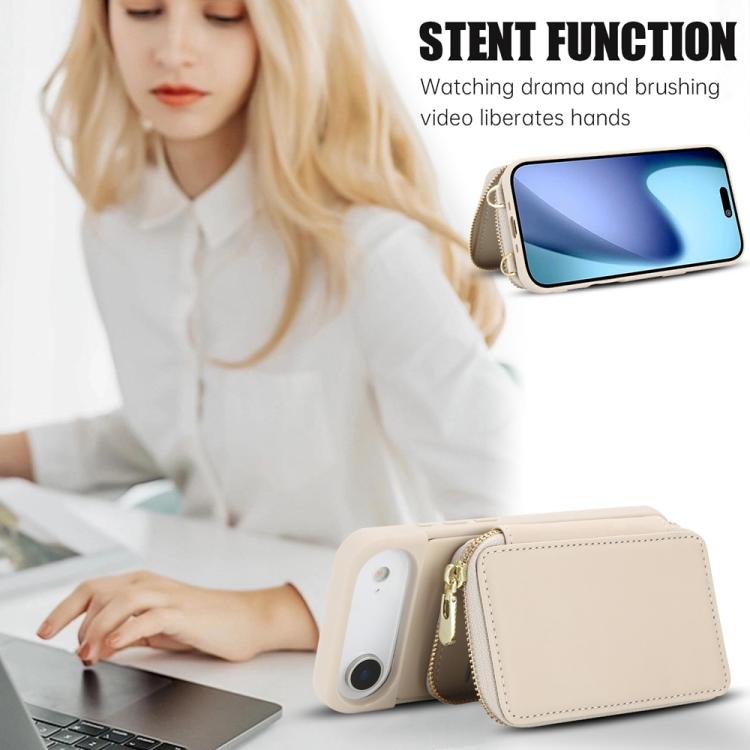 For iPhone Air Crossbody Zipper RFID Card Bag Phone Case