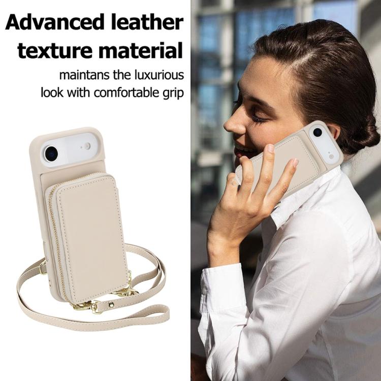 For iPhone Air Crossbody Zipper RFID Card Bag Phone Case