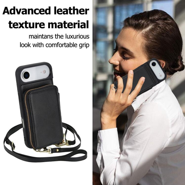 For iPhone Air Crossbody Zipper RFID Card Bag Phone Case