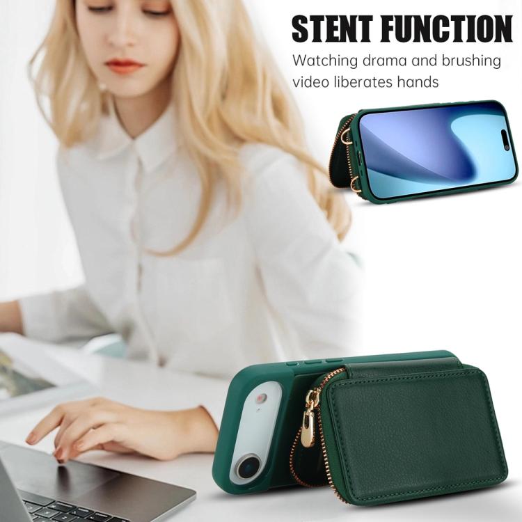 For iPhone Air Crossbody Zipper RFID Card Bag Phone Case
