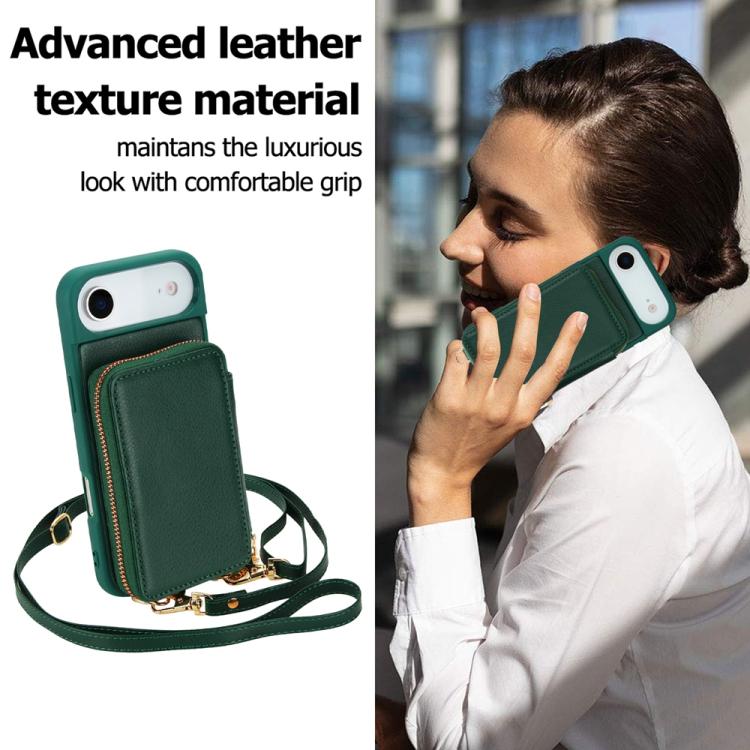 For iPhone Air Crossbody Zipper RFID Card Bag Phone Case