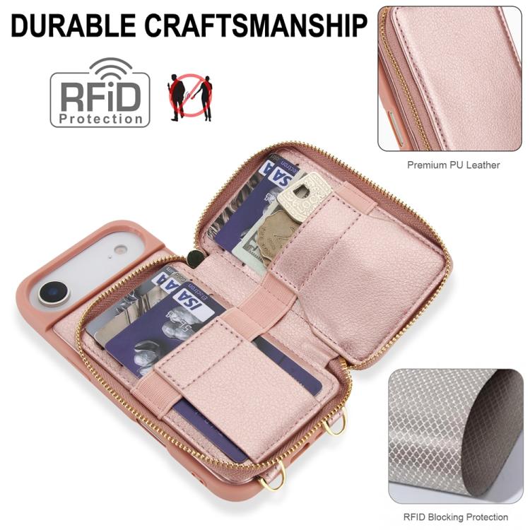 For iPhone Air Crossbody Zipper RFID Card Bag Phone Case