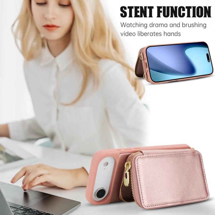 For iPhone Air Crossbody Zipper RFID Card Bag Phone Case