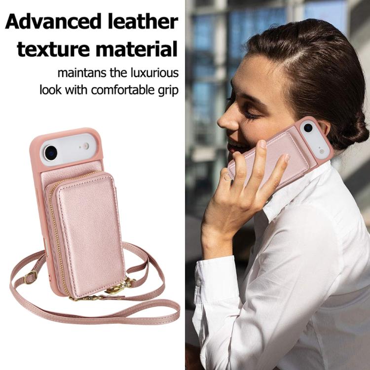 For iPhone Air Crossbody Zipper RFID Card Bag Phone Case