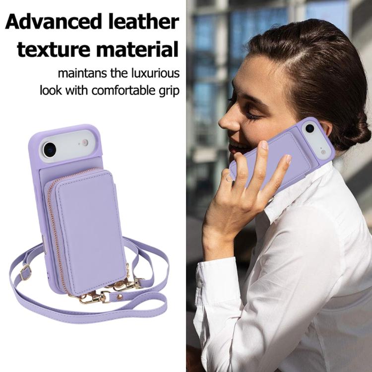 For iPhone Air Crossbody Zipper RFID Card Bag Phone Case