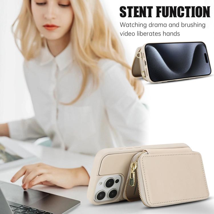 For iPhone 11 Pro Max Crossbody Zipper RFID Card Bag Phone Case