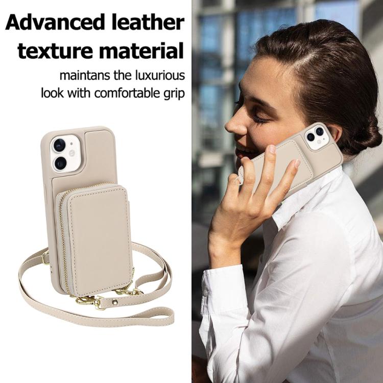 For iPhone 11 Crossbody Zipper RFID Card Bag Phone Case