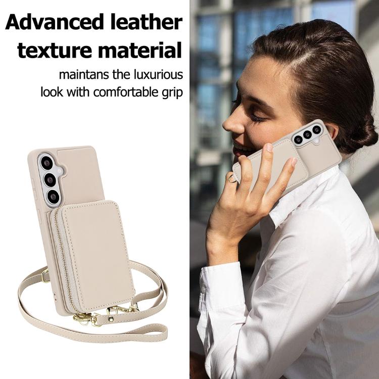 For Samsung Galaxy S26 5G Crossbody Zipper RFID Card Bag Phone Case