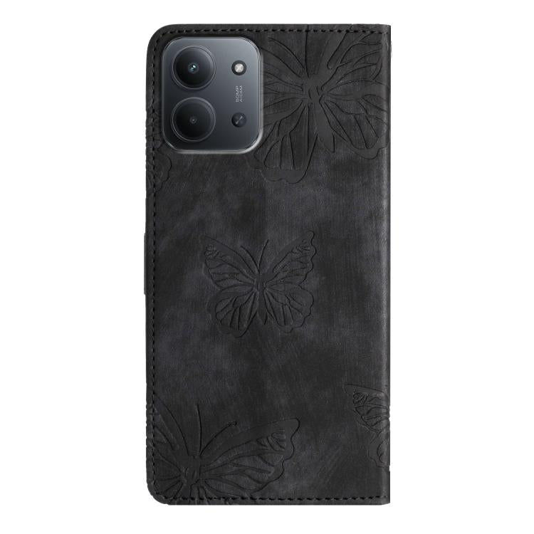 For Redmi 15C 5G / 4G Global 171mm Skin-feel Embossed Butterfly Leather Phone Case