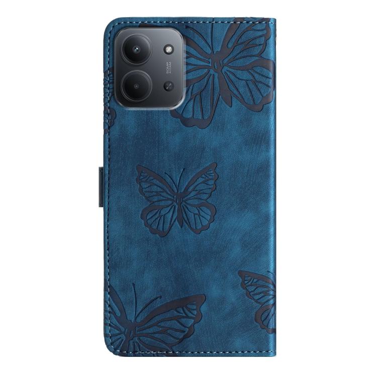 For Redmi 15C 5G / 4G Global 171mm Skin-feel Embossed Butterfly Leather Phone Case