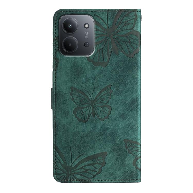 For Redmi 15C 5G / 4G EU 173mm Skin-feel Embossed Butterfly Leather Phone Case