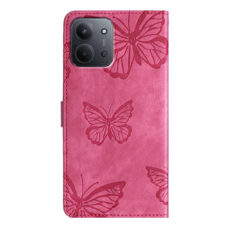 For Redmi 15C 5G / 4G EU 173mm Skin-feel Embossed Butterfly Leather Phone Case