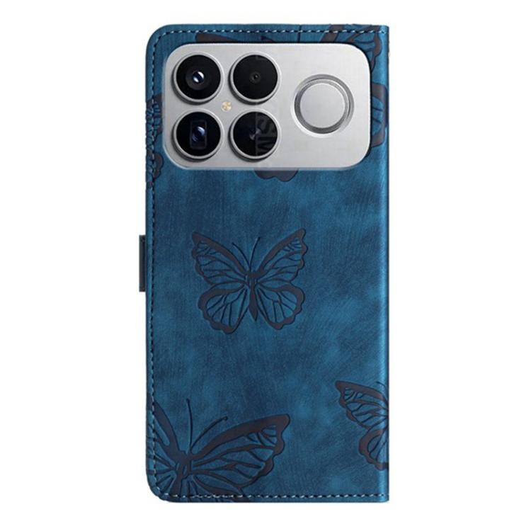 For Redmi K90 / Poco F8 Pro Skin-feel Embossed Butterfly Leather Phone Case
