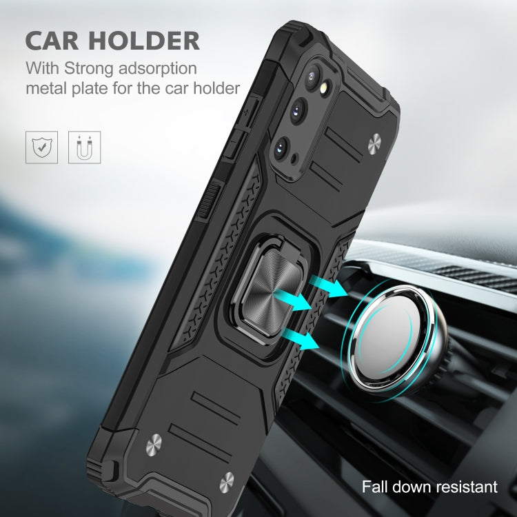 For Samsung Galaxy S20 Magnetic Armor Shockproof TPU + PC Case with Metal Ring Holder