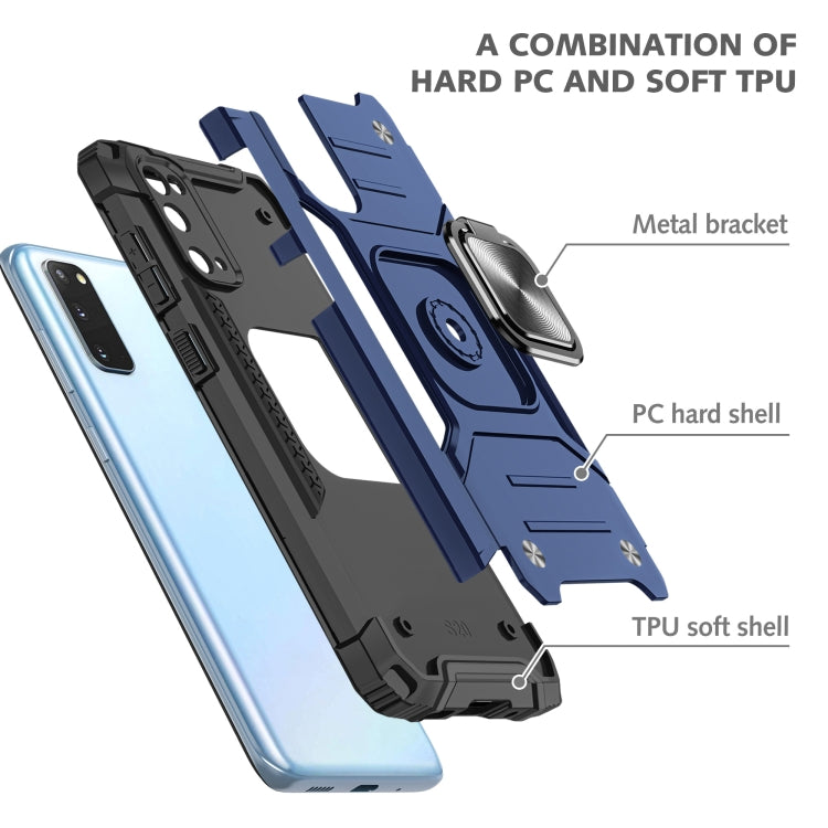 For Samsung Galaxy S20 Magnetic Armor Shockproof TPU + PC Case with Metal Ring Holder