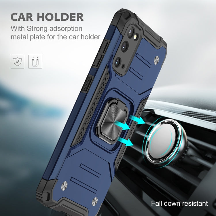 For Samsung Galaxy S20 Magnetic Armor Shockproof TPU + PC Case with Metal Ring Holder