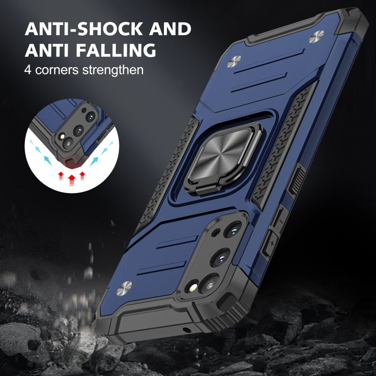 For Samsung Galaxy S20 Magnetic Armor Shockproof TPU + PC Case with Metal Ring Holder