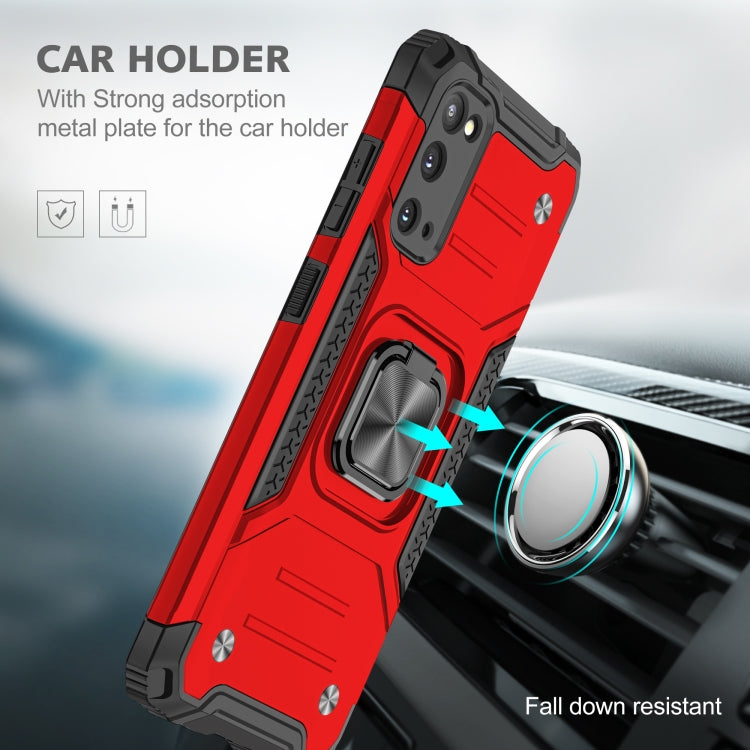 For Samsung Galaxy S20 Magnetic Armor Shockproof TPU + PC Case with Metal Ring Holder